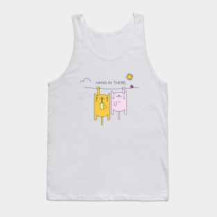 Cute Cats - Hang in there quote - Cat Illustration Tank Top